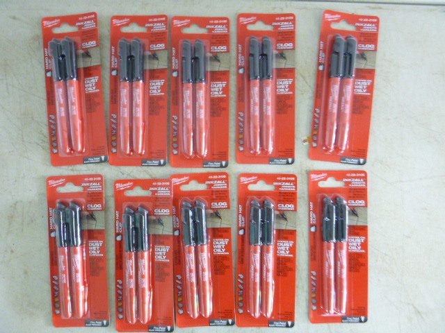 lot 98 image: 10 Packs of Milwaukee Inkzall Jobsite Markers