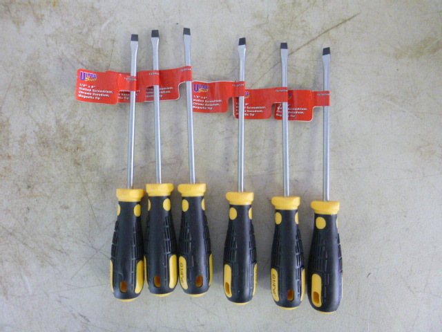 lot 102 image: 6 Ultra Steel Slotted Screwdrivers