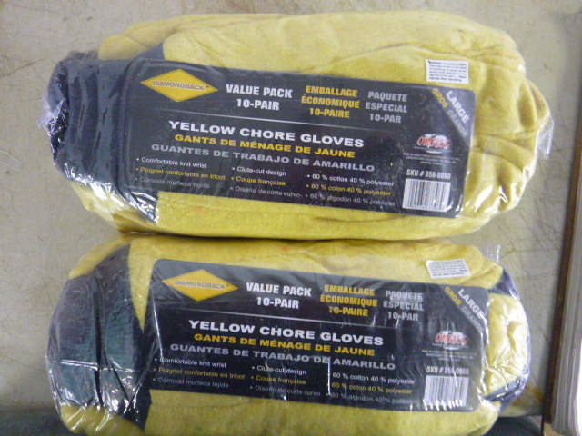 lot 154 image: 20 Pair of Diamondback Yellow Chore Gloves