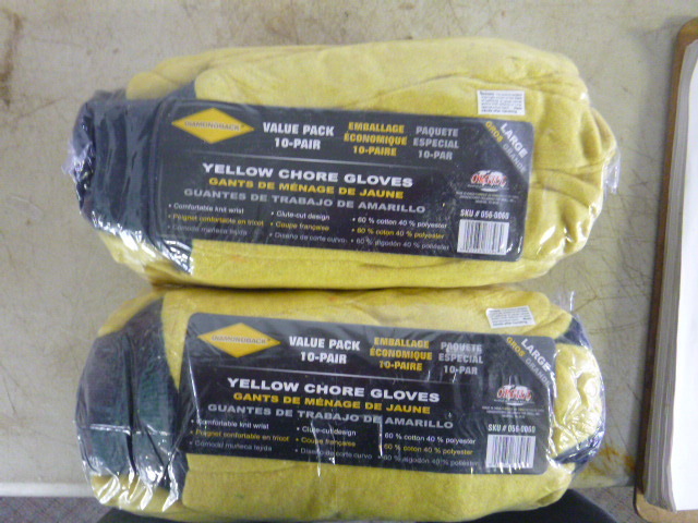 lot 155 image: 20 Pair of Diamondback Yellow Chore Gloves