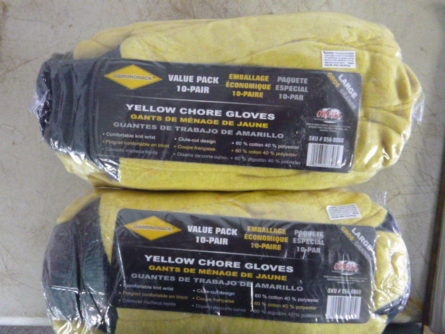 lot 160 image: 20 Pair of Diamondback Yellow Chore Gloves