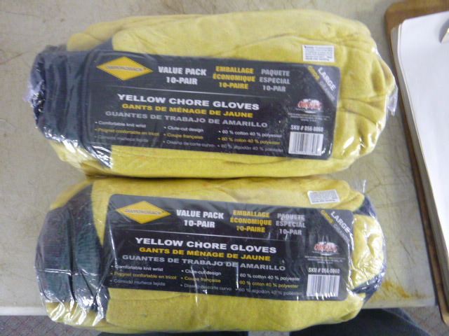 lot 162 image: 20 Pair of Diamondback Yellow Chore Gloves