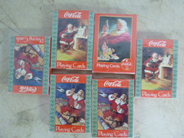 lot 190 image: 6 Decks of Coca-Cola Playing Cards