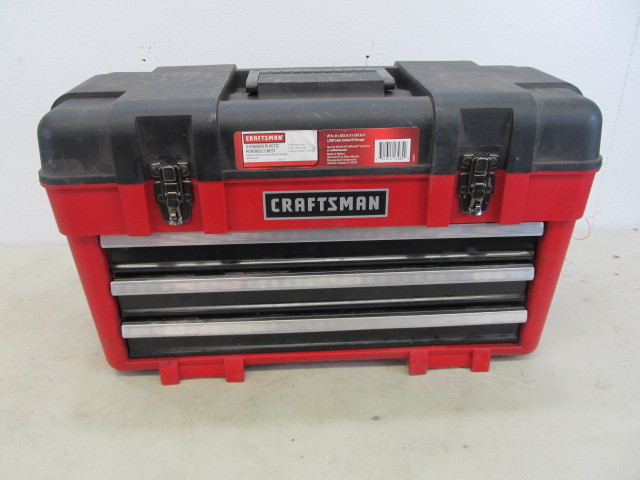 lot 55 image: NICE Craftsman Tool Box Full of Tools