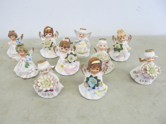 lot 70 image: Lot of Vintage Lefton etc Month Angels