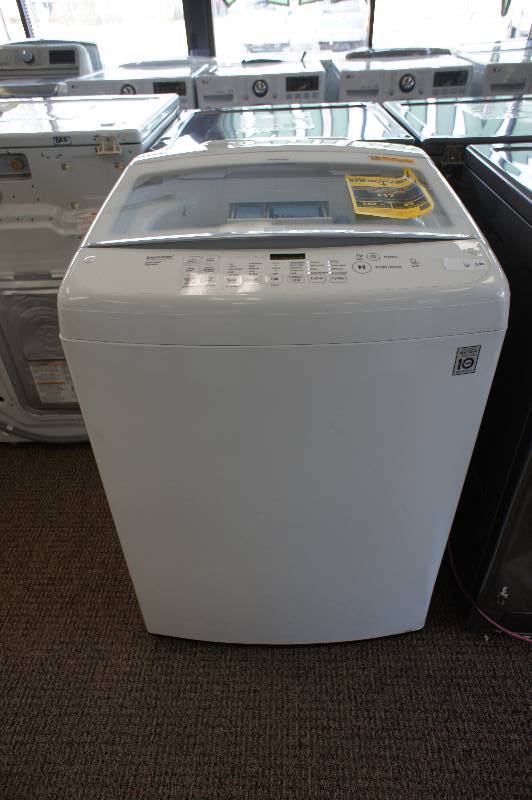 lot 6 image: New - LG WT1501CW 4.5 cu. ft. High-Efficiency Top Load Washer ENERGY STAR  White - Tested Works