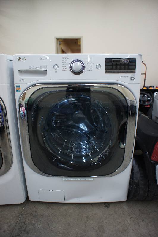 lot 8 image: New- LG WM8100HWA 5.2 cu. ft. Mega Capacity Front Load Washer wSteam & TurboWash  White- TestedWorks