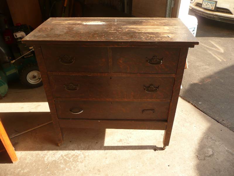 lot 4 image: Antique DresserChest - Very Nice Piece Approx 37 High 38 Wide 18 Deep - See Pictures