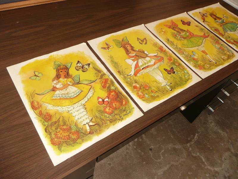 lot 23 image: M Hartnett art prints set of four 11 x 14 1971 Stapco N.Y.