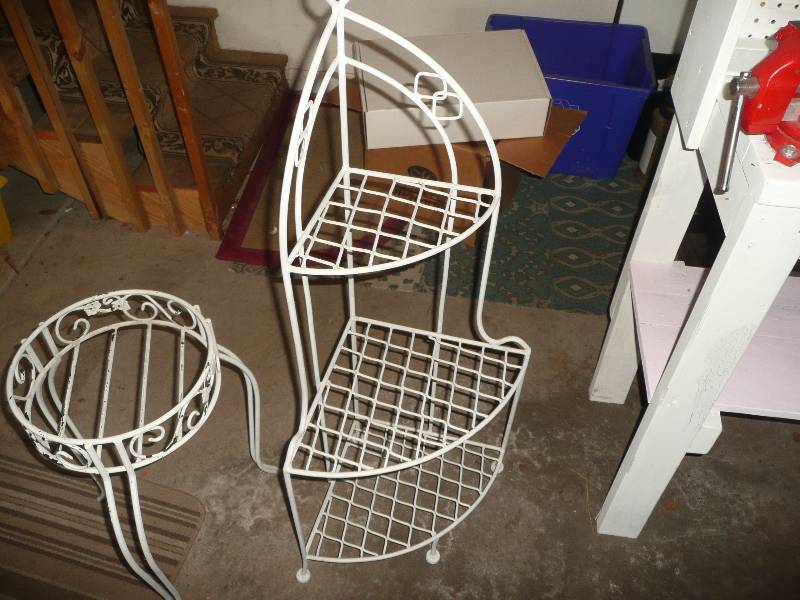 lot 54 image: Vintage Metal Outdoor StandsFlower Holders - see pictures