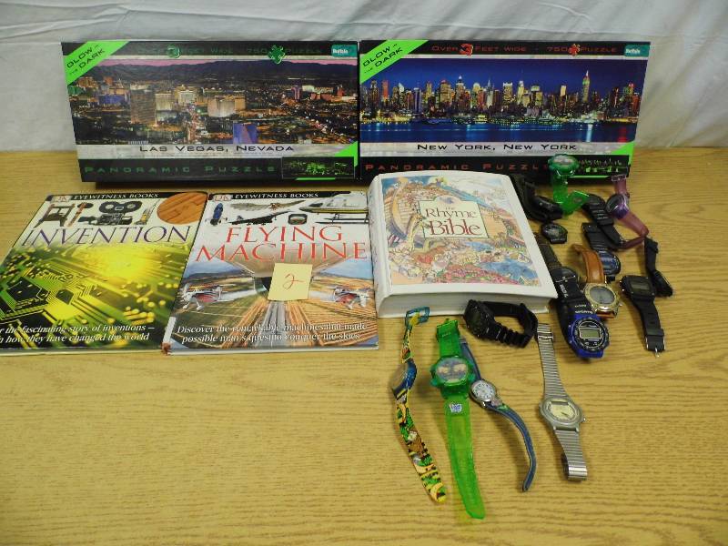Puzzles - Books - Watches