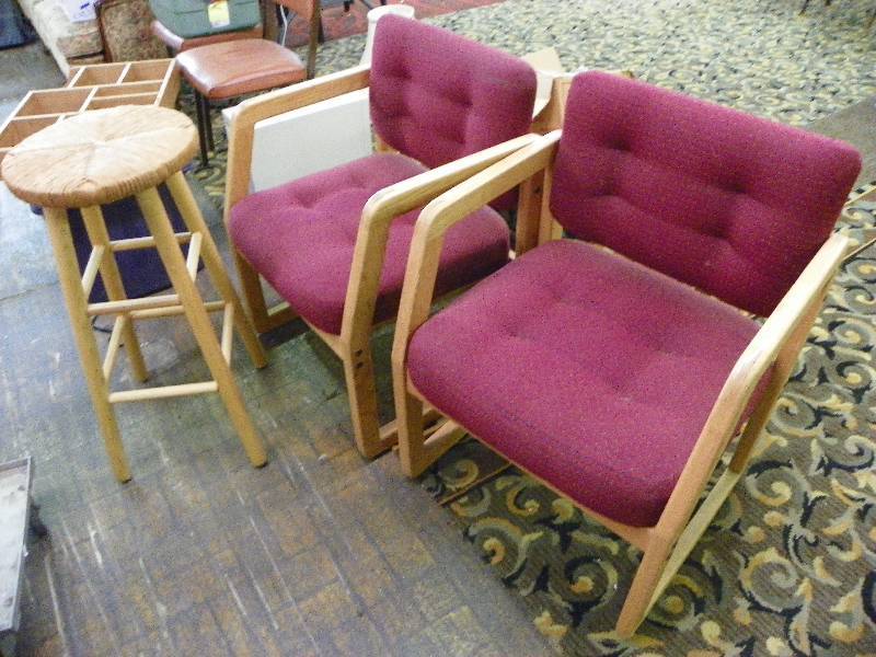 2 Chairs and a stool