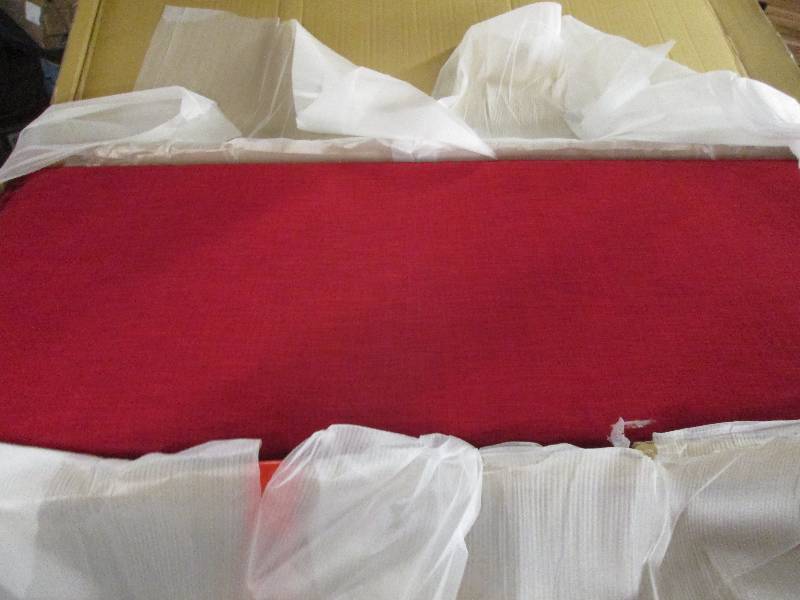 lot 309 image: red queen fabric head board open bo...