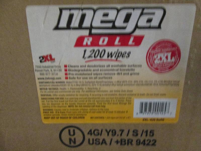 lot 33 image: 1 case of mego roll 1,200 wipes cle...