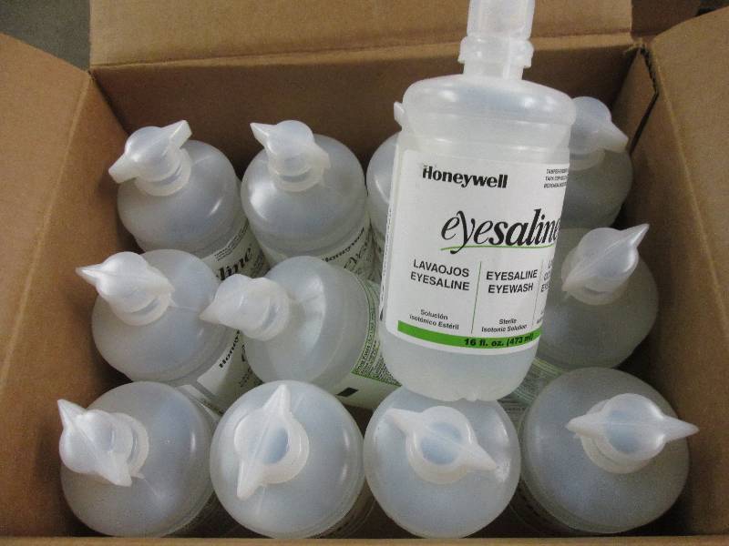 lot 55 image: 1 case of 12 eyesaline 16 floz bott...