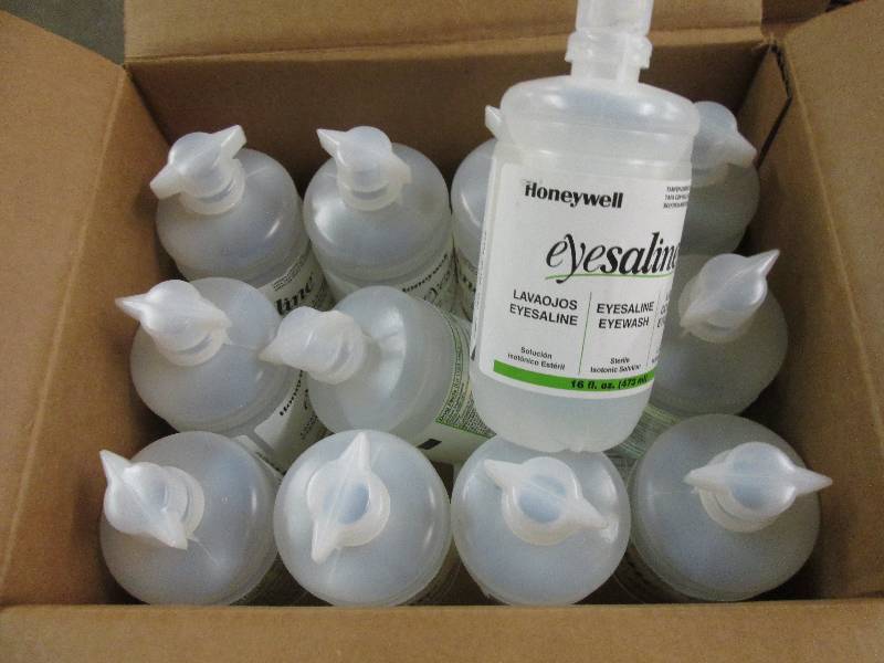 lot 56 image: 1 case of 12 eyesaline 16 floz bott...
