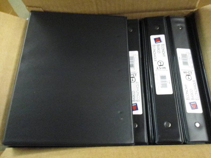 lot 63 image: 1 case of 5.5x8.5 3 ring binders bl...