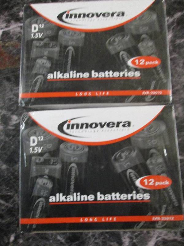 lot 65 image: 2 packs of innovera D12 alkaline ba...