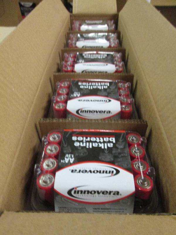 lot 71 image: 5 packs of innovera AA alkaline bat...