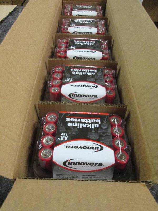lot 72 image: 5 packs of innovera AA alkaline bat...