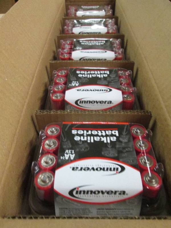 lot 74 image: 5 packs of innovera AA alkaline bat...