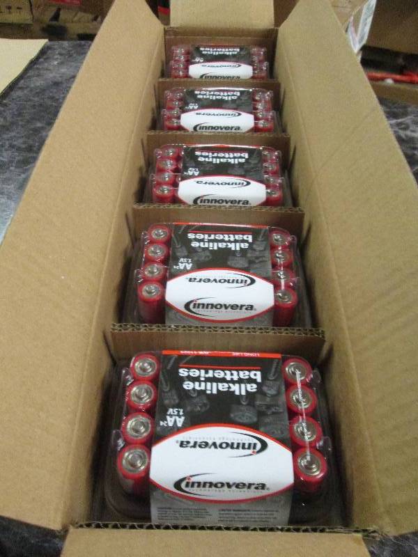 lot 76 image: 5 packs of innovera AA alkaline bat...