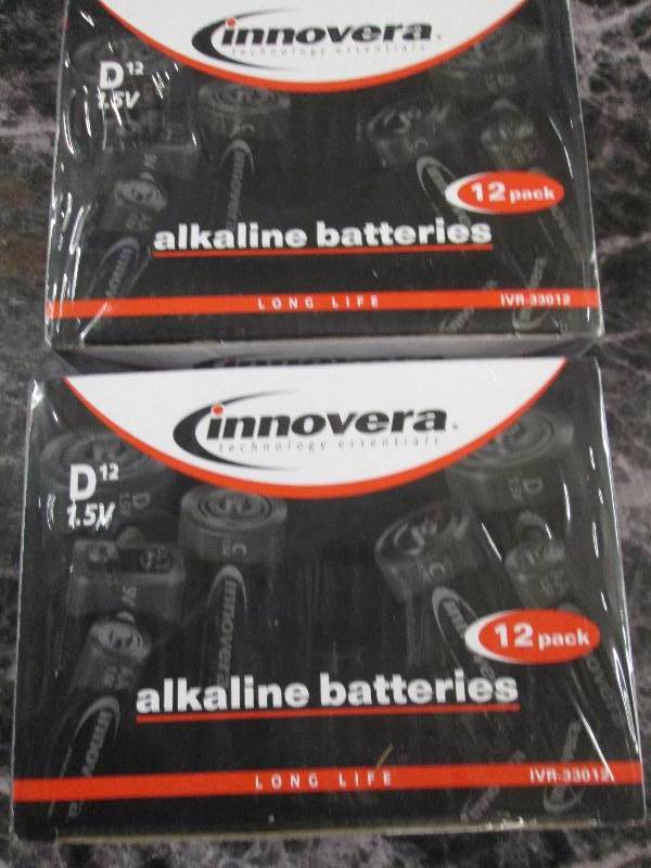 lot 83 image: 2 packages of innovera alkaline bat...