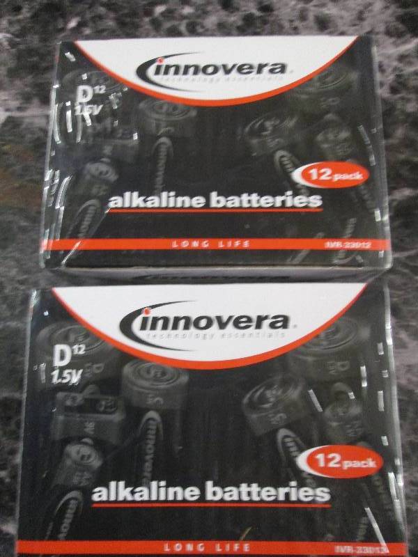 lot 82 image: 2 packages of innovera alkaline bat...