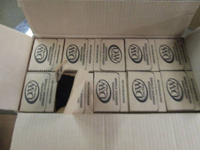 lot 103 image: 1 case of jumbo unwrapped straws 10...