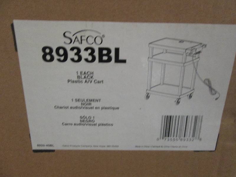 lot 112 image: safco plastic av cart black open bo...