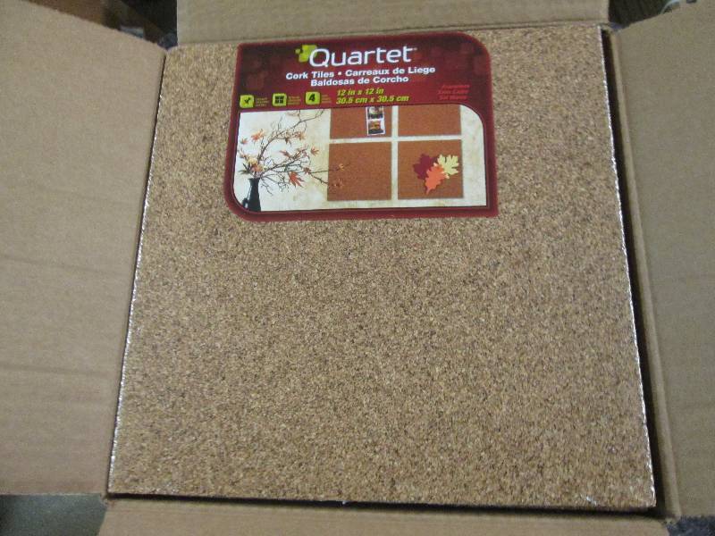lot 141 image: 1 case of quartet cork 12x12 tiles ...