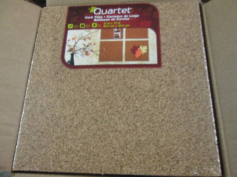 lot 142 image: 1 case of quartet cork 12x12 tiles ...