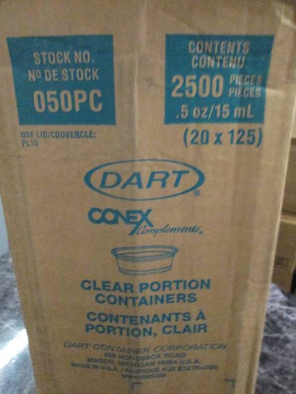 lot 145 image: 1 case of dart clear portion contai...