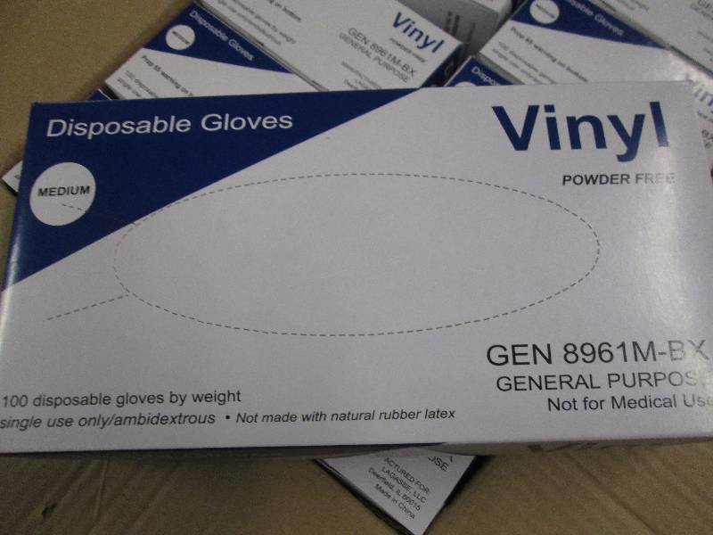 lot 155 image: 1 case of  vinyl disposable gloves ...