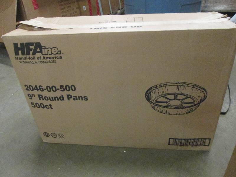 lot 195 image: 1 case of 500 9 round pans ...