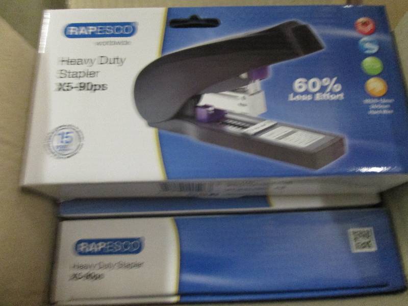 lot 221 image: 3 new rapesco heavy-duty staplers ...