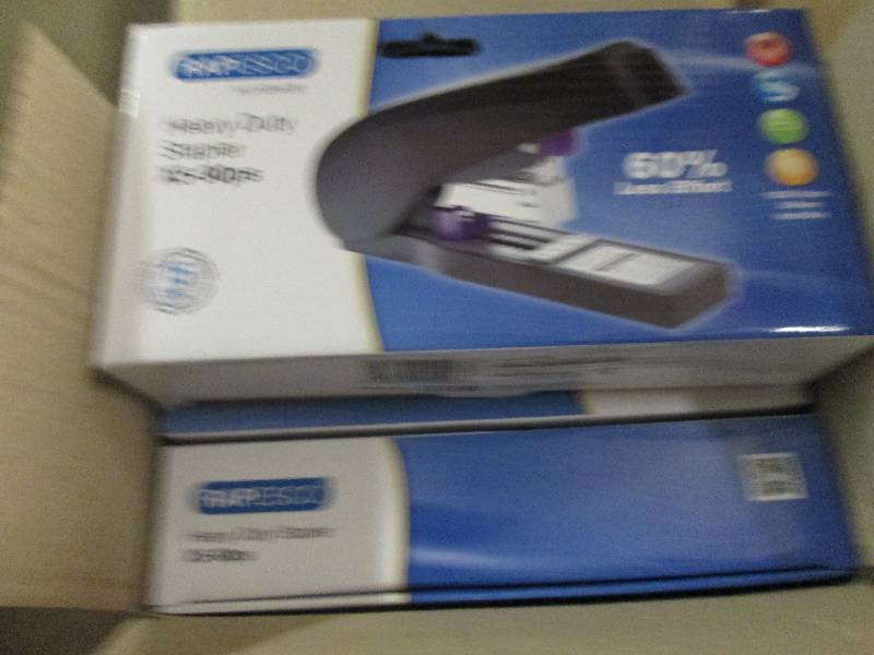 lot 223 image: 3 new rapesco heavy-duty staplers ...