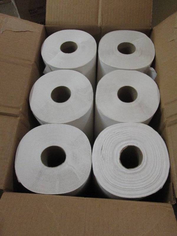 lot 227 image: 1 case of 8x425 foot white paper t...