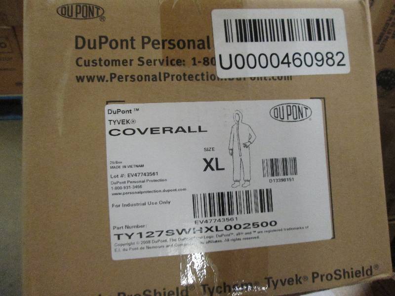 lot 274 image: 1 case of dupont xl coveralls 25 pc...