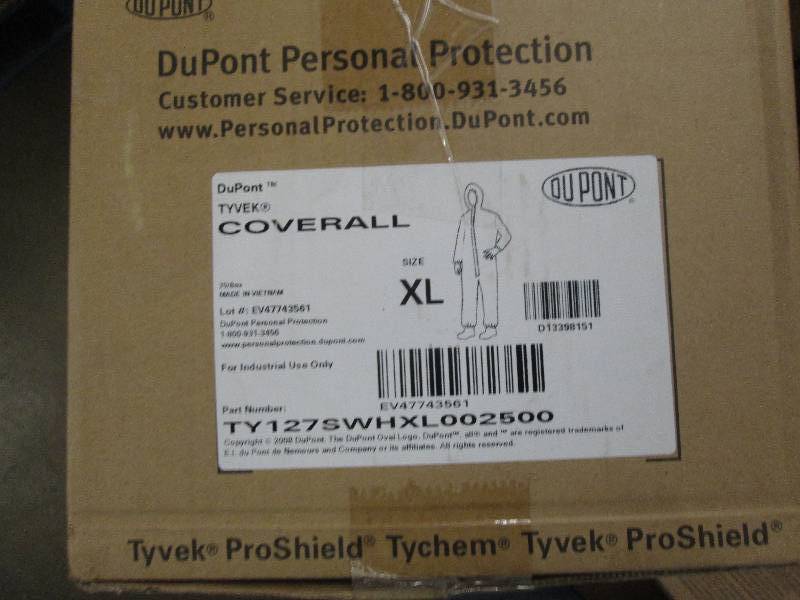 lot 275 image: 1 case of dupont xl coveralls 25 pc...