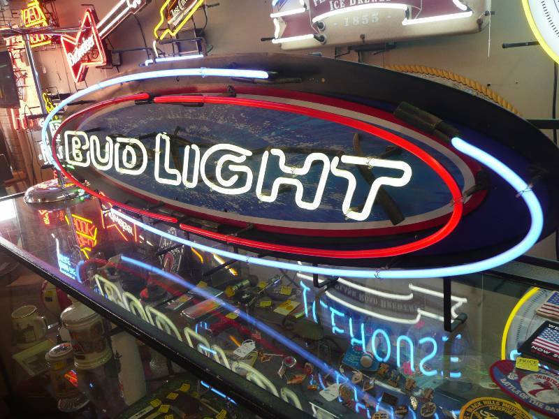 lot 4 image: Bud Light Explosion Neon Light - Works Good - Approx 54wide 17high