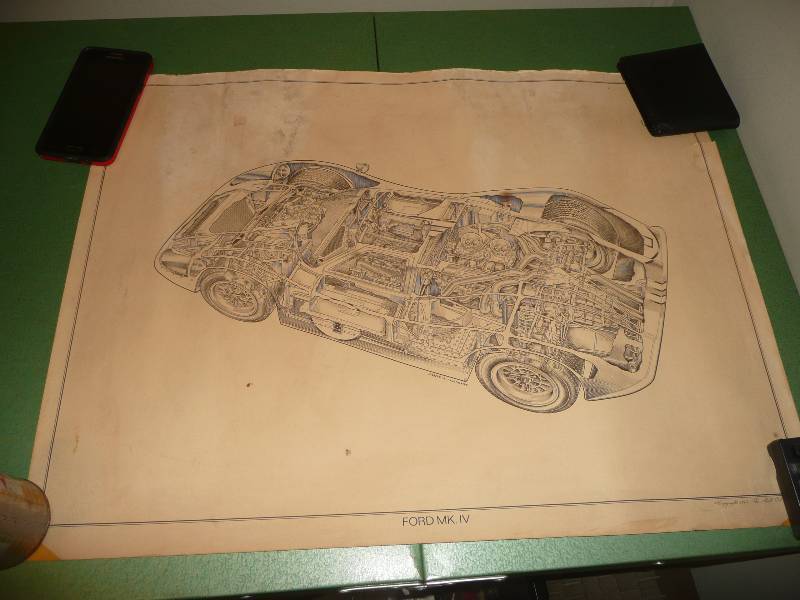 lot 23 image: RARE 1967 Shell Oil Company Ford MK. lV - Original Advertisement Poster - See Pictures