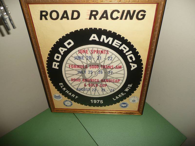 lot 28 image: RARE 1975 Elkhart Lake Wisc. Road Racing Poster - See Pictures, you wont find another