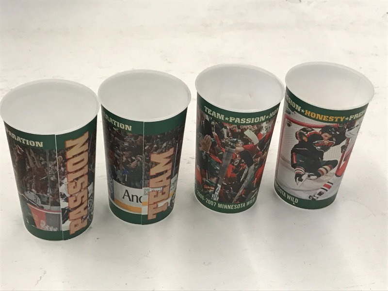 Lot Of (4) 2007-08 MN Wild Drink Cu...