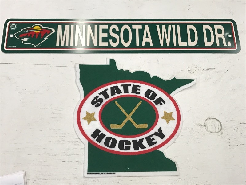 Lot Of MN Wild 4x24 Sign & (1) S...