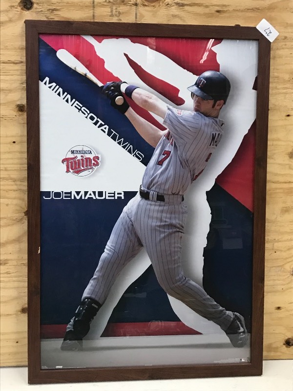 24x36 Framed MN Twins Joe Mauer P...