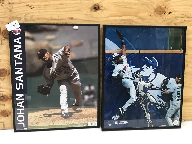 (2) 16x20 Framed MN Twins Posters...