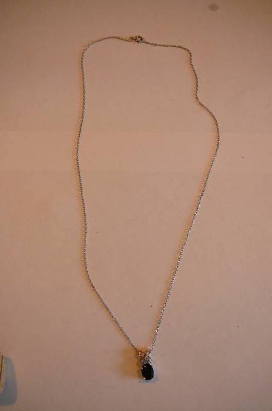 925 Chain 9 & Black Pendant 2.1g