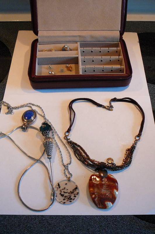 Necklaces, Rings, Hat Pin, Jewelry Box