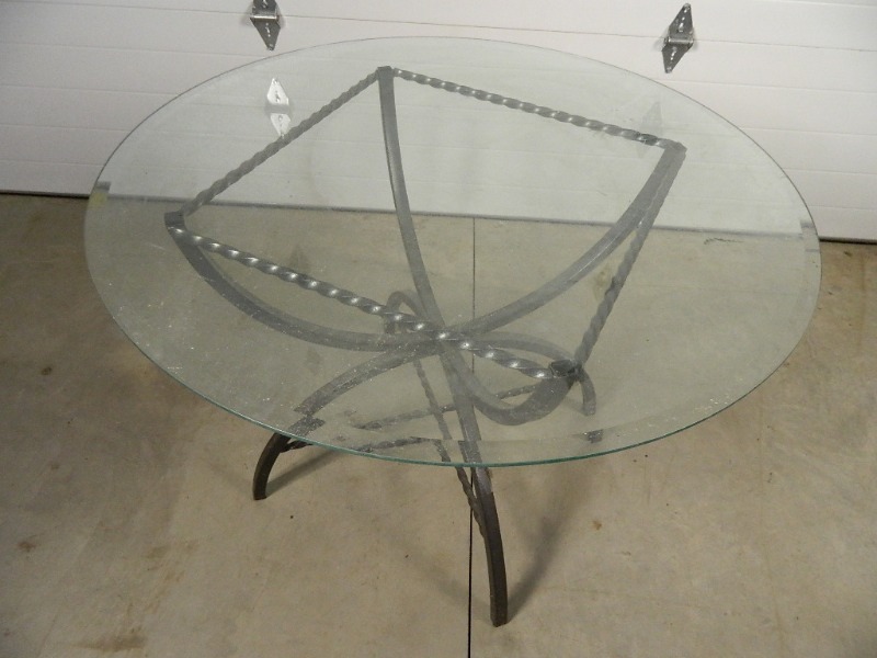 lot 80 image: Glass  Metal Table